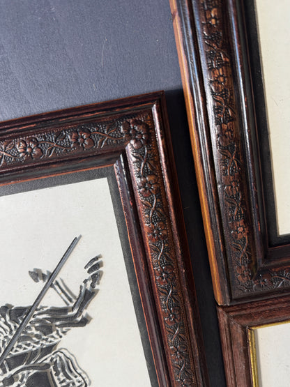 Imperial Reflections Wall Ensemble – Engraved Glass & Antique Chinese Art Gallery Set