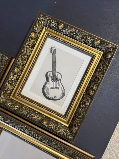 Vintage Texas Themed  Prints in Belvoir Ornate Gold Frames
