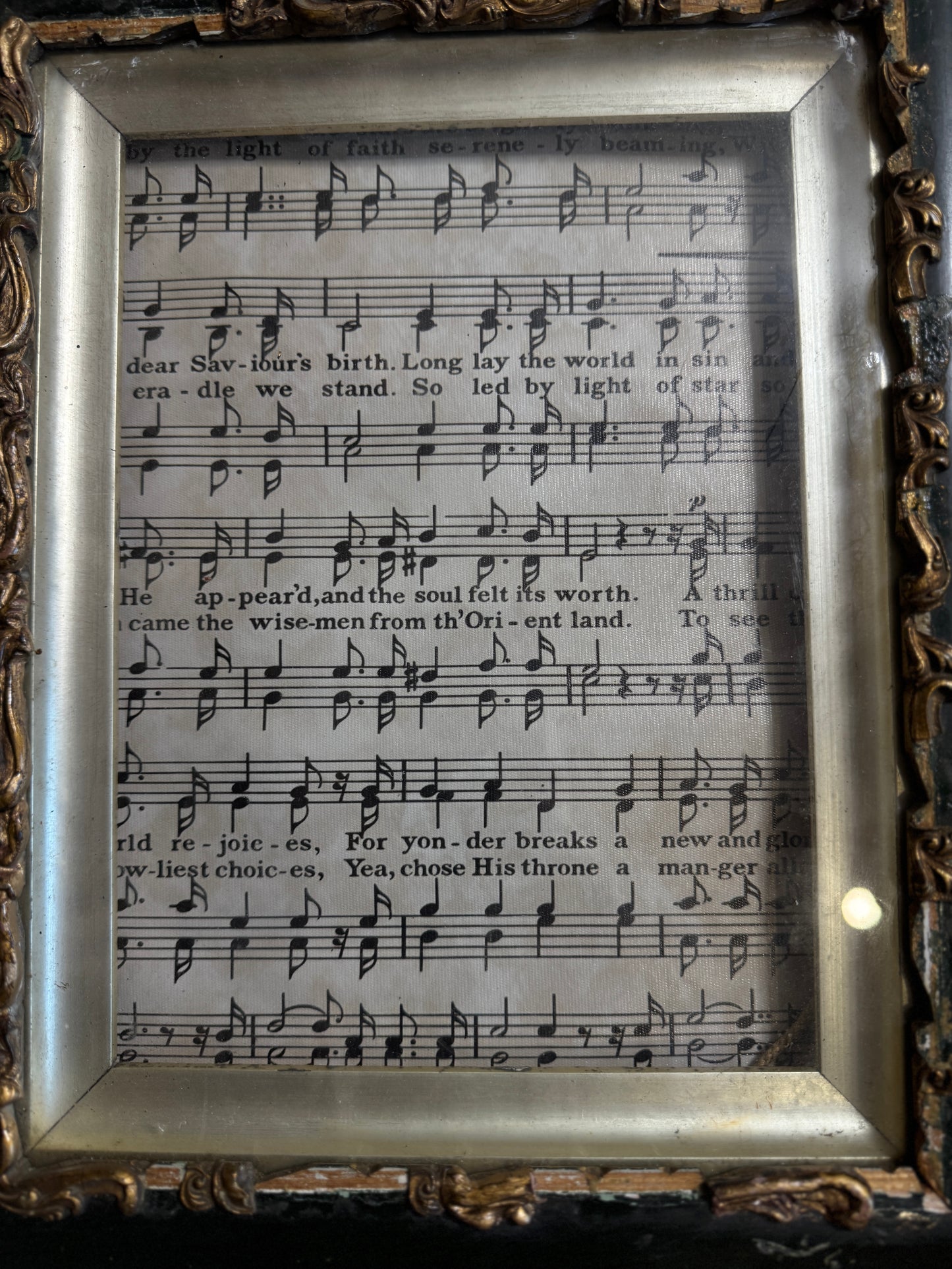 Antique Victorian Gilt Greenl Small Frame