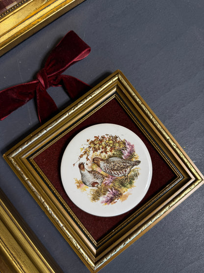 The Heritage Rouge Gallery -Gold Gilt Frames with Vintage Themed Prints , Mini Oil & English Ceramic