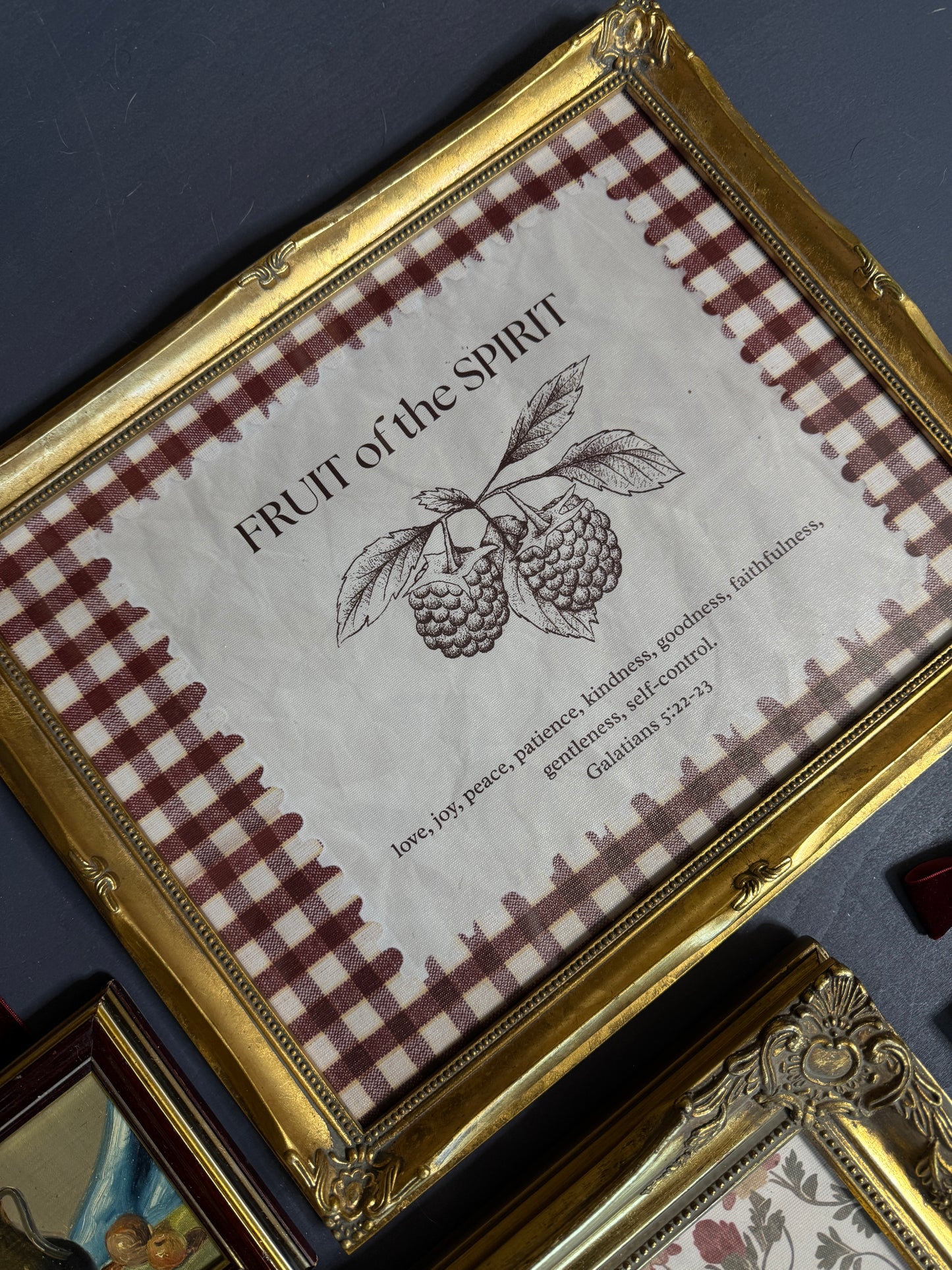 The Heritage Rouge Gallery -Gold Gilt Frames with Vintage Themed Prints , Mini Oil & English Ceramic