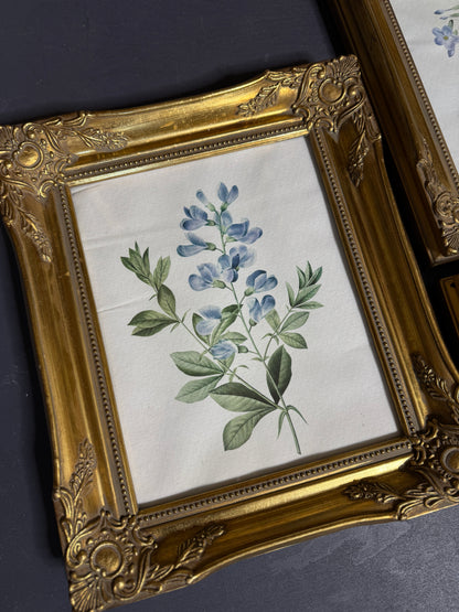 Ornate Gold Louis-Style Frame – Blue Heritage Floral Print Gallery Set