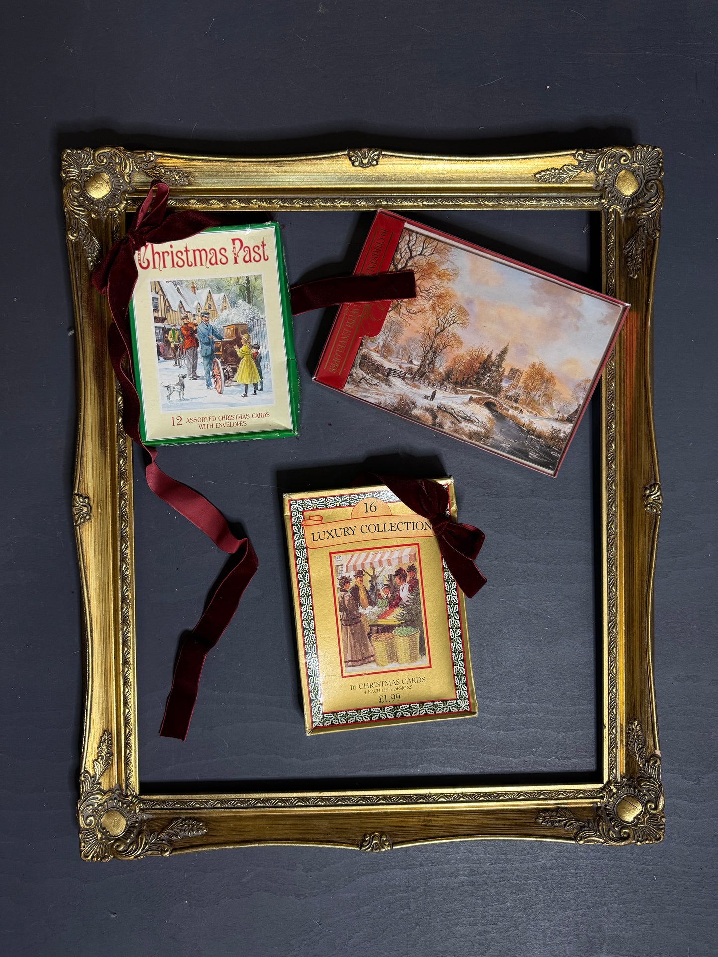 Vintage Christmas Cards in Original Box- Retro Holiday Greeting, Collectable Festive Greetings