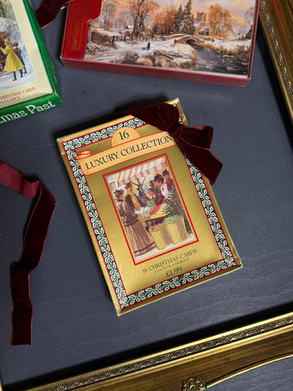 Vintage Christmas Cards in Original Box- Retro Holiday Greeting, Collectable Festive Greetings
