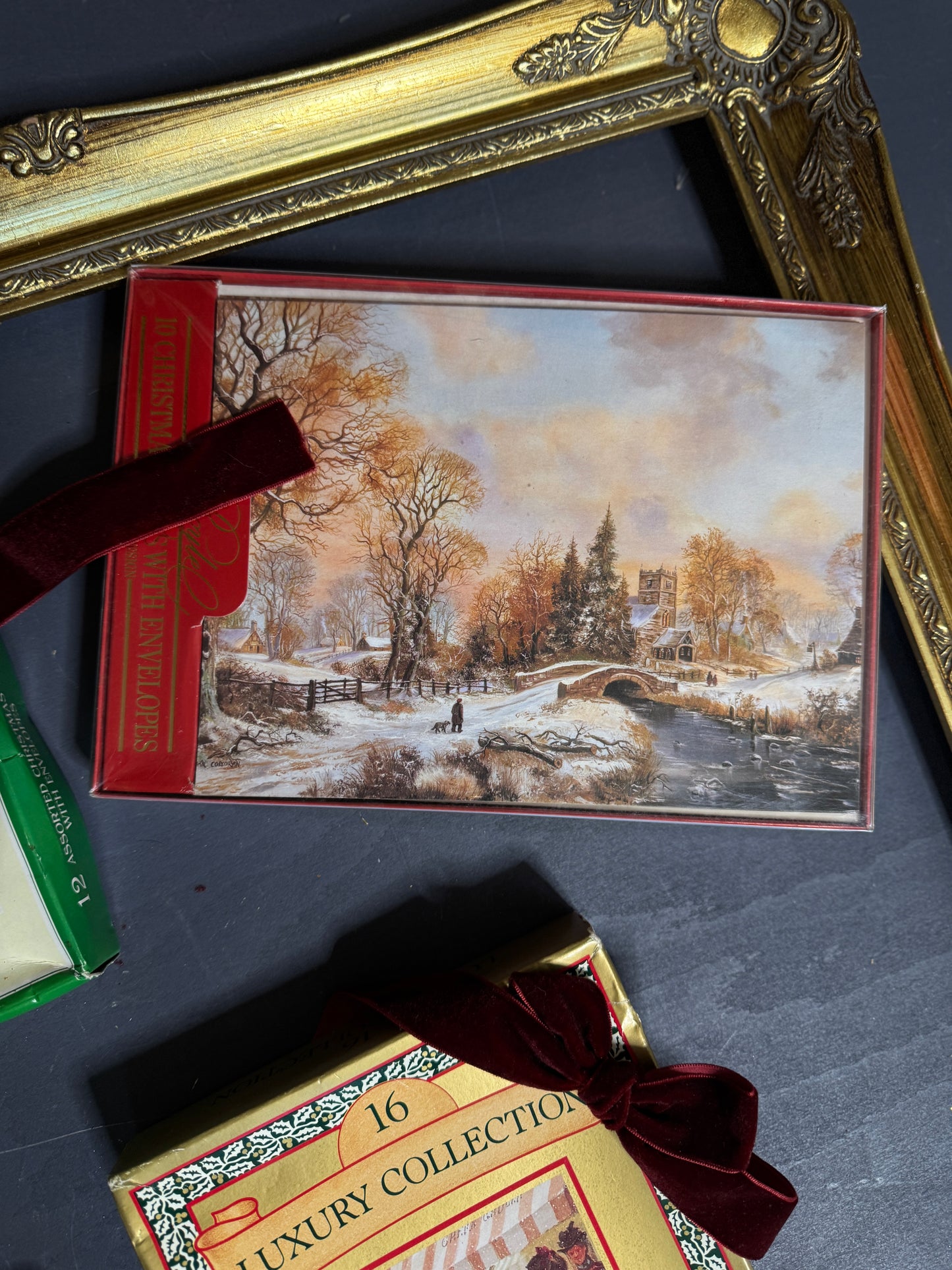 Vintage Christmas Cards in Original Box- Retro Holiday Greeting, Collectable Festive Greetings