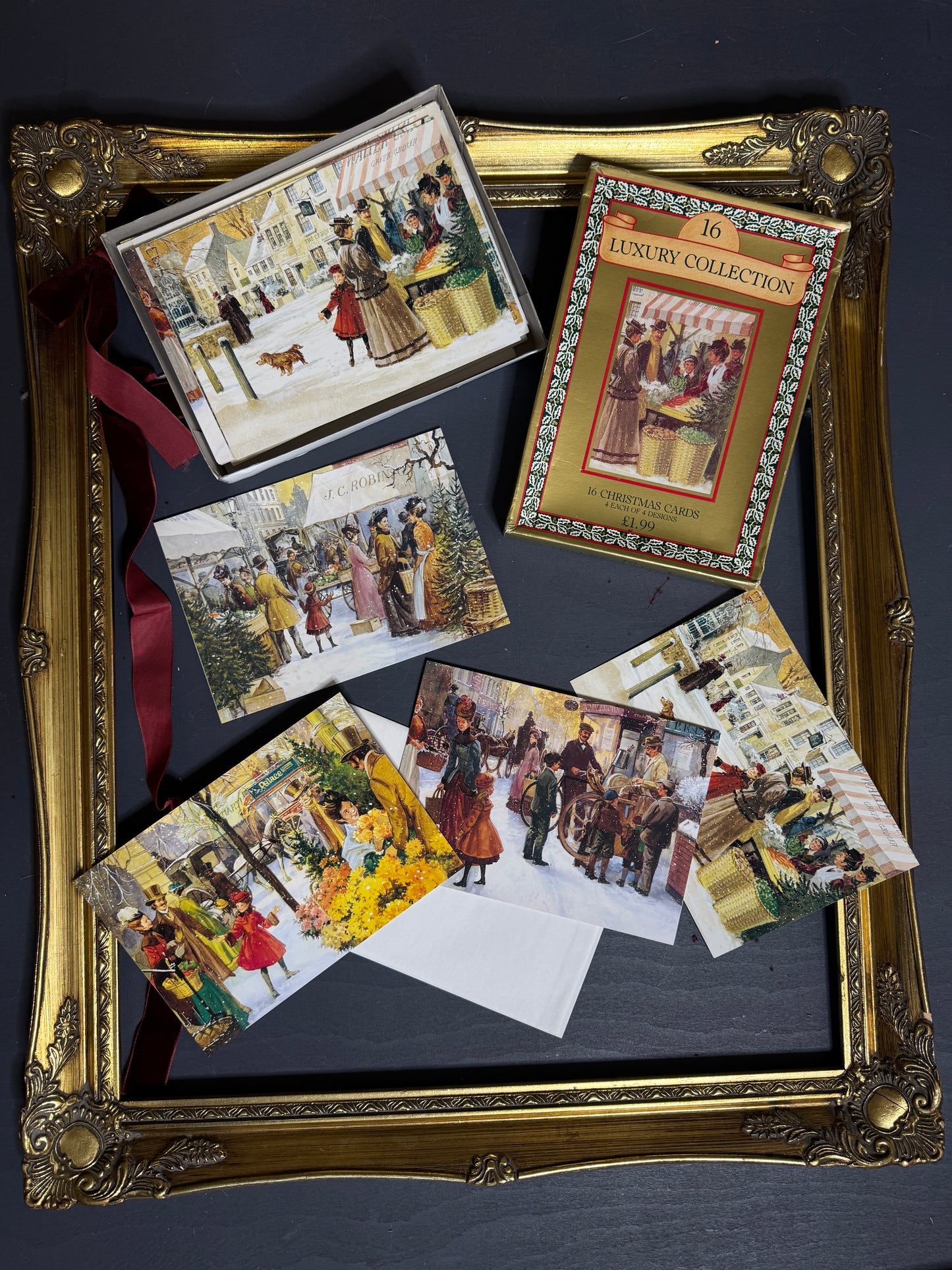 Vintage Christmas Cards in Original Box- Retro Holiday Greeting, Collectable Festive Greetings