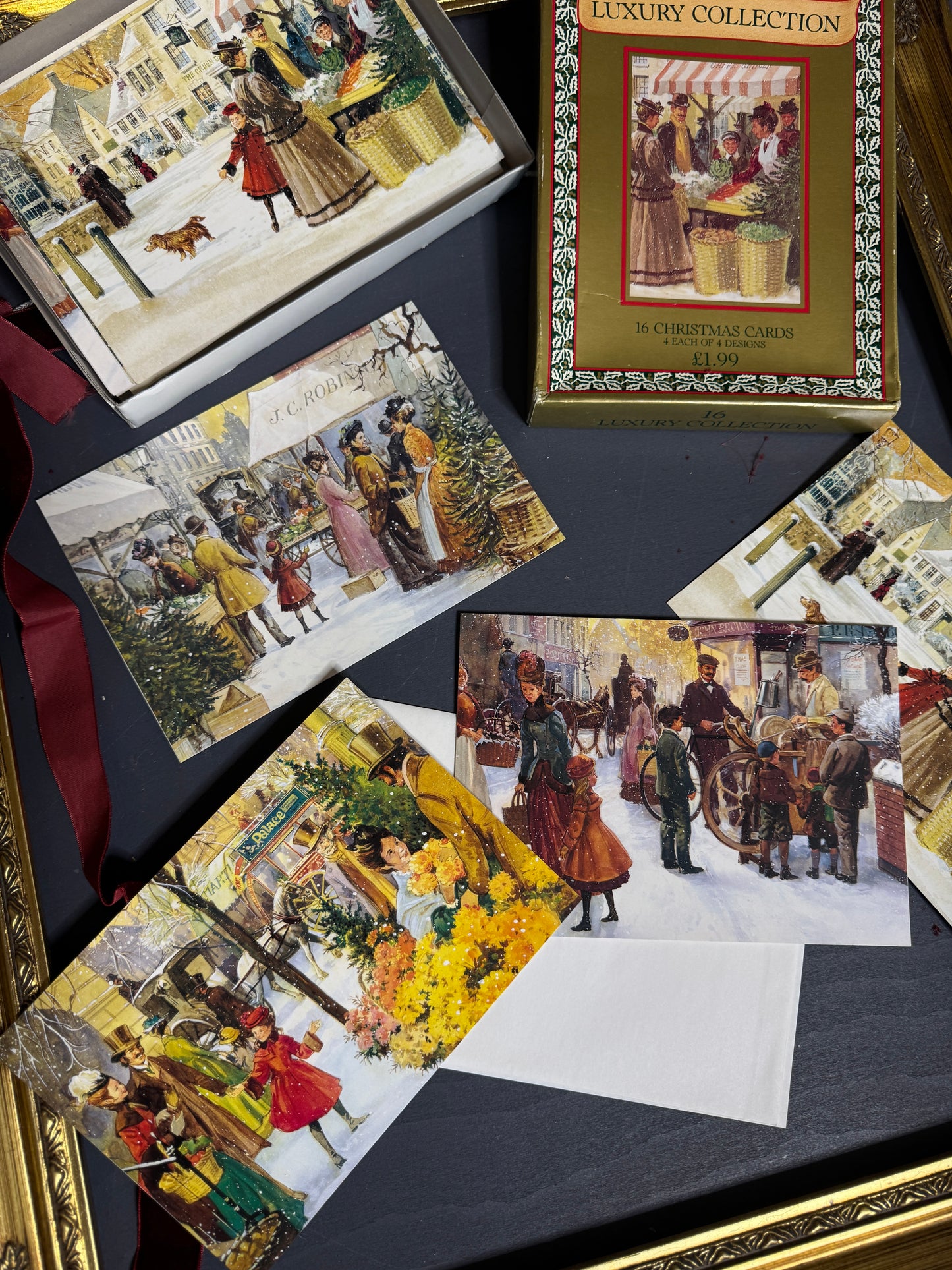 Vintage Christmas Cards in Original Box- Retro Holiday Greeting, Collectable Festive Greetings