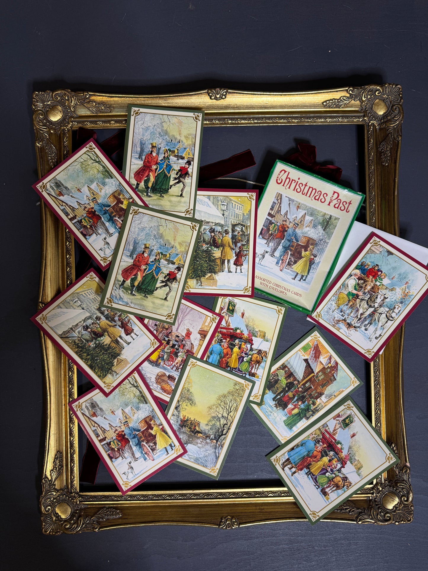 Vintage Christmas Cards in Original Box- Retro Holiday Greeting, Collectable Festive Greetings