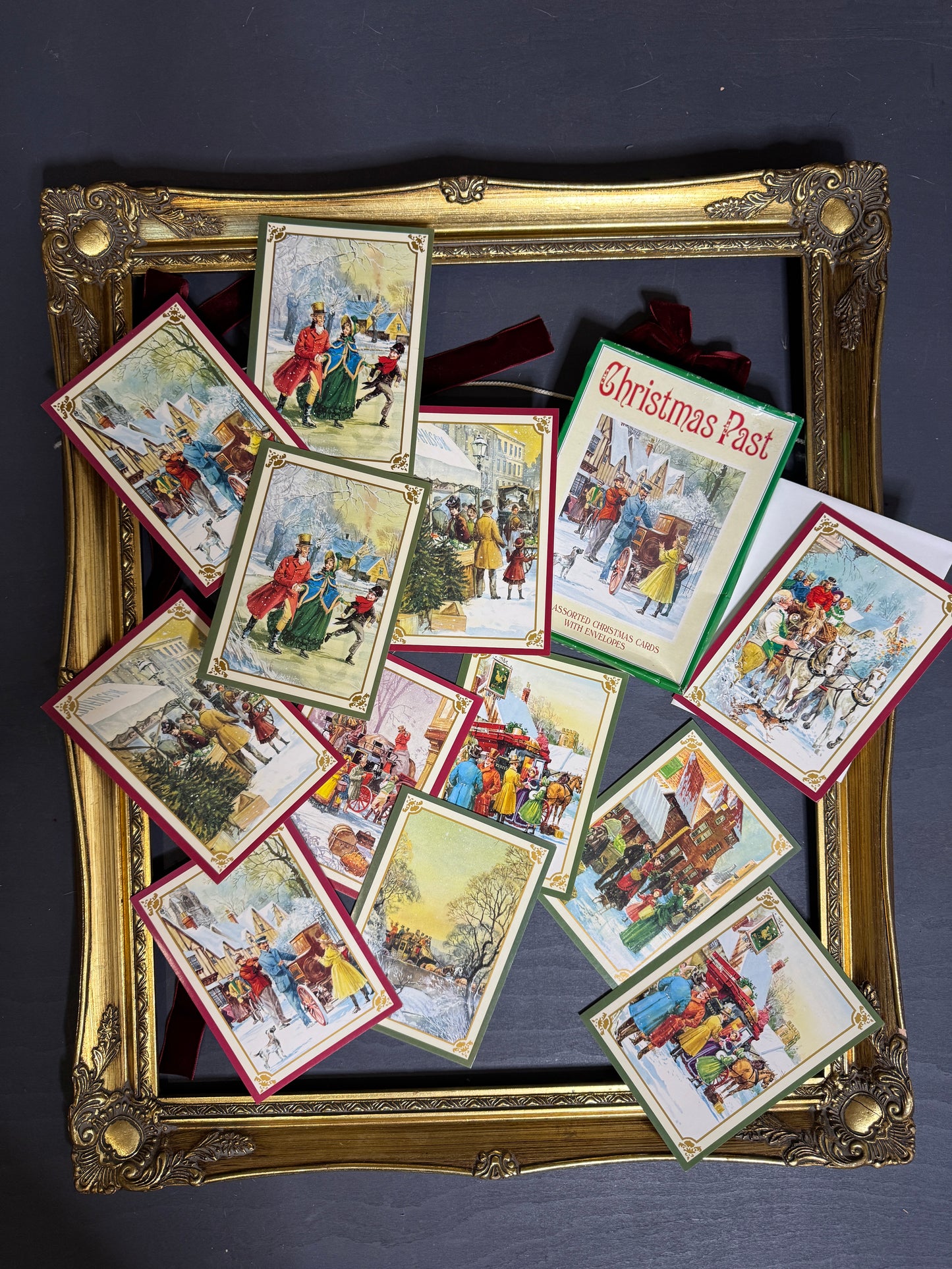 Vintage Christmas Cards in Original Box- Retro Holiday Greeting, Collectable Festive Greetings