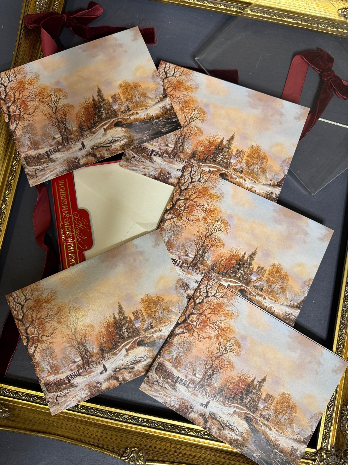 Vintage Christmas Cards in Original Box- Retro Holiday Greeting, Collectable Festive Greetings