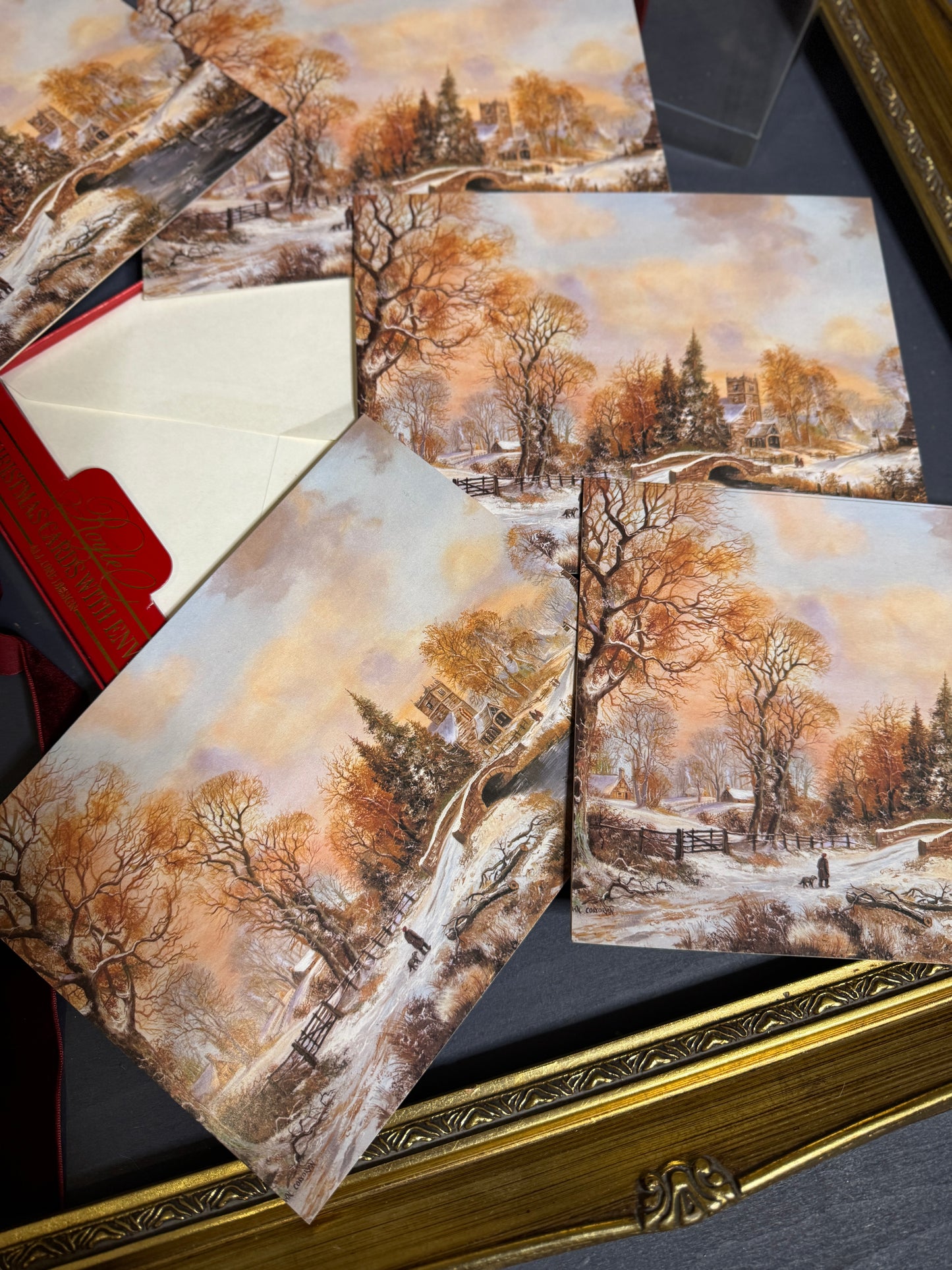 Vintage Christmas Cards in Original Box- Retro Holiday Greeting, Collectable Festive Greetings