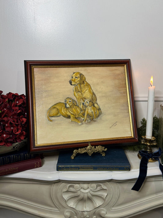 Family of Gold – Fine Retriever Oil Painting by N.G. Reynolds