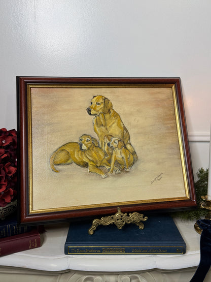 Family of Gold – Fine Retriever Oil Painting by N.G. Reynolds