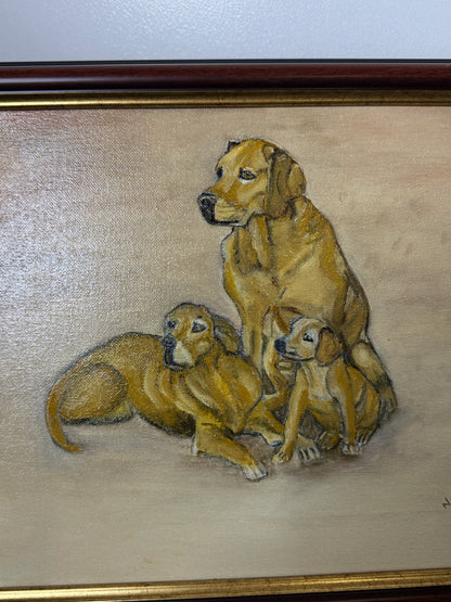 Family of Gold – Fine Retriever Oil Painting by N.G. Reynolds
