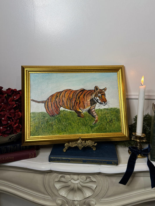 Regal Stripes – Vintage Tiger Portrait by N.G. Reynolds