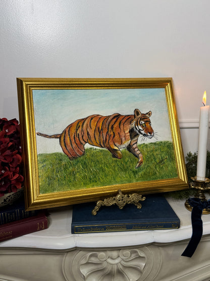 Regal Stripes – Vintage Tiger Portrait by N.G. Reynolds