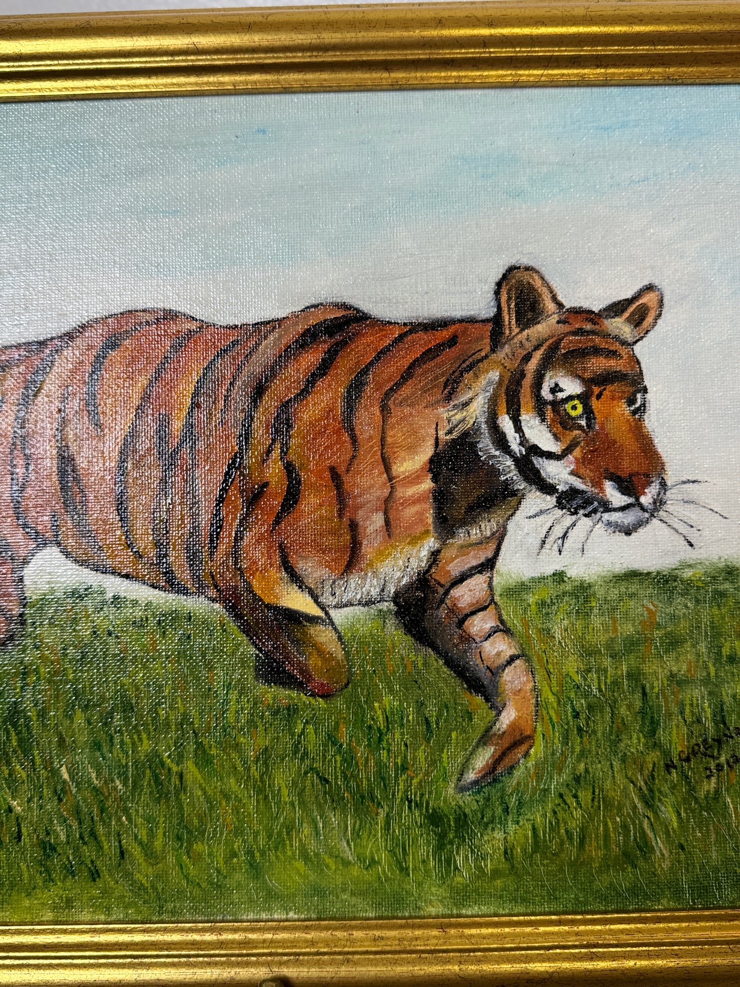 Regal Stripes – Vintage Tiger Portrait by N.G. Reynolds