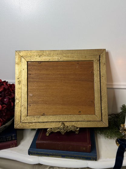 Gilded Reflections-Small Oil Painting Signed in Antique Gilt Frame