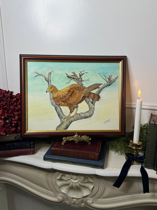 The Gentle Perch – Vintage Bird Painting Masterpiece