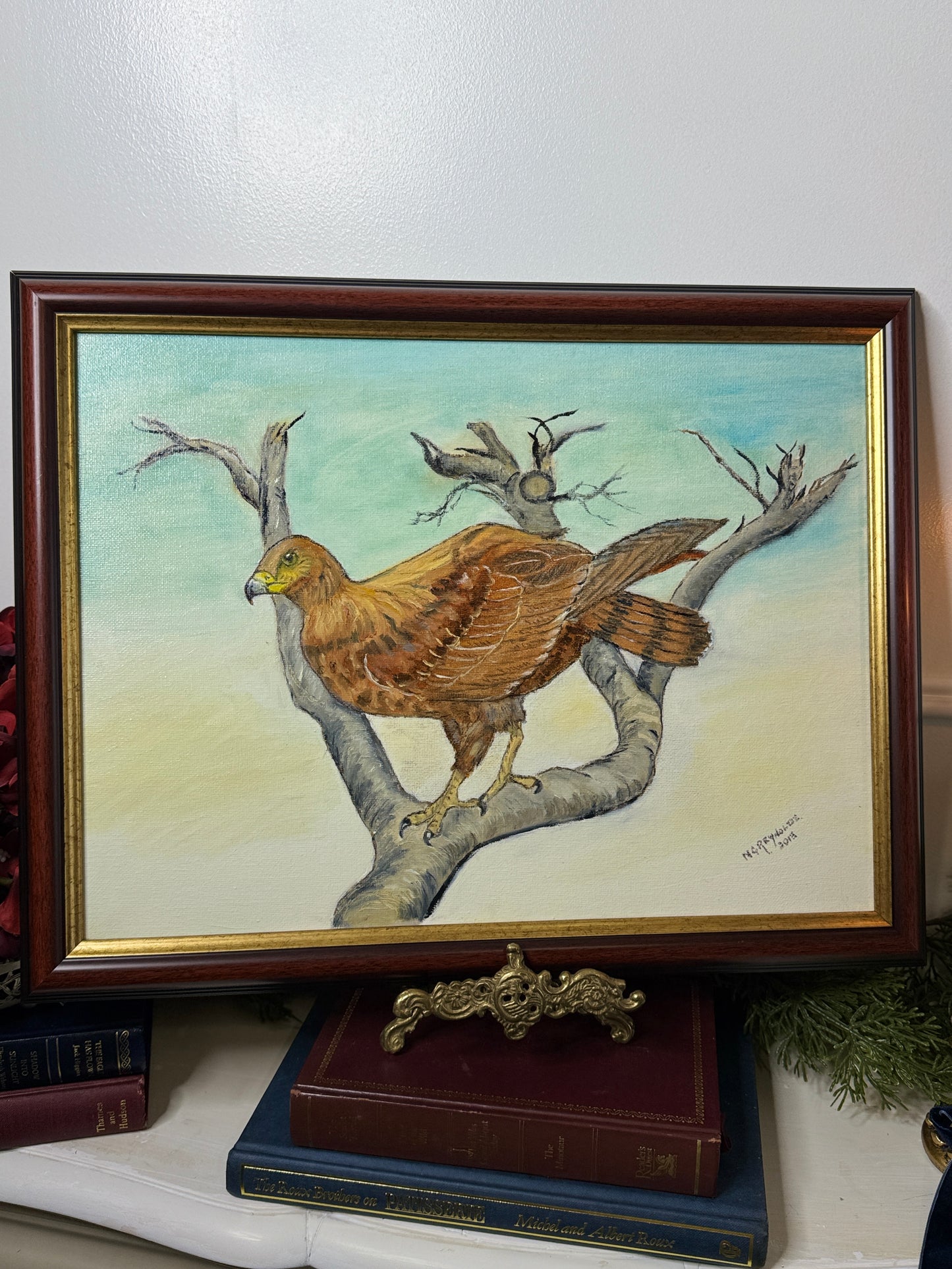 The Gentle Perch – Vintage Bird Painting Masterpiece