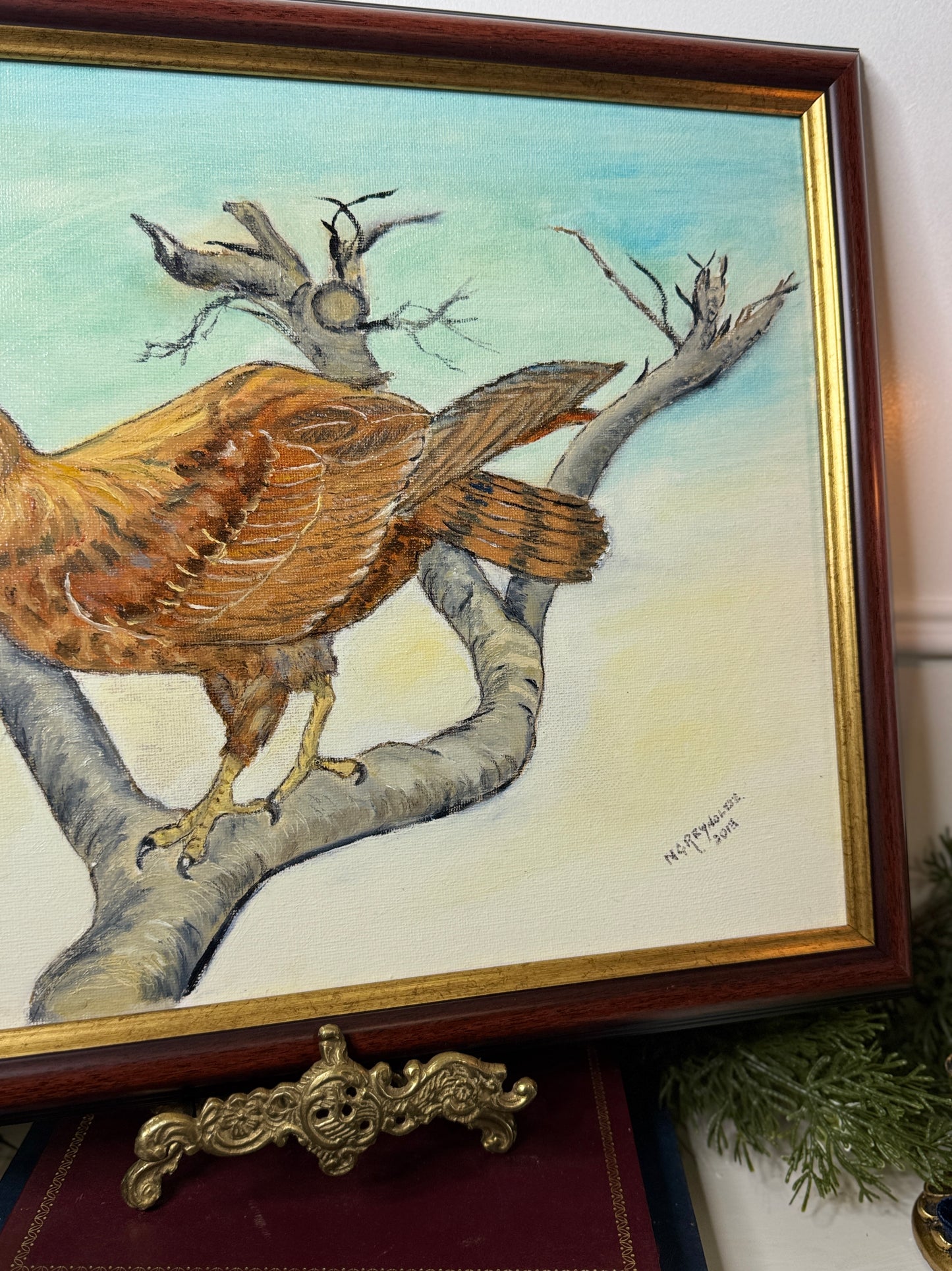 The Gentle Perch – Vintage Bird Painting Masterpiece