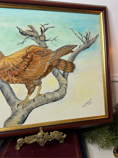 The Gentle Perch – Vintage Bird Painting Masterpiece
