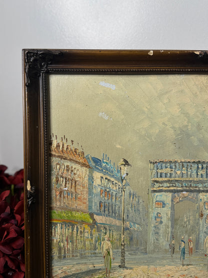 Caroline Burnett Oil Paintings Collection, Signed Impressionist Art, Paris Street Scene & Ornate Framed Oils