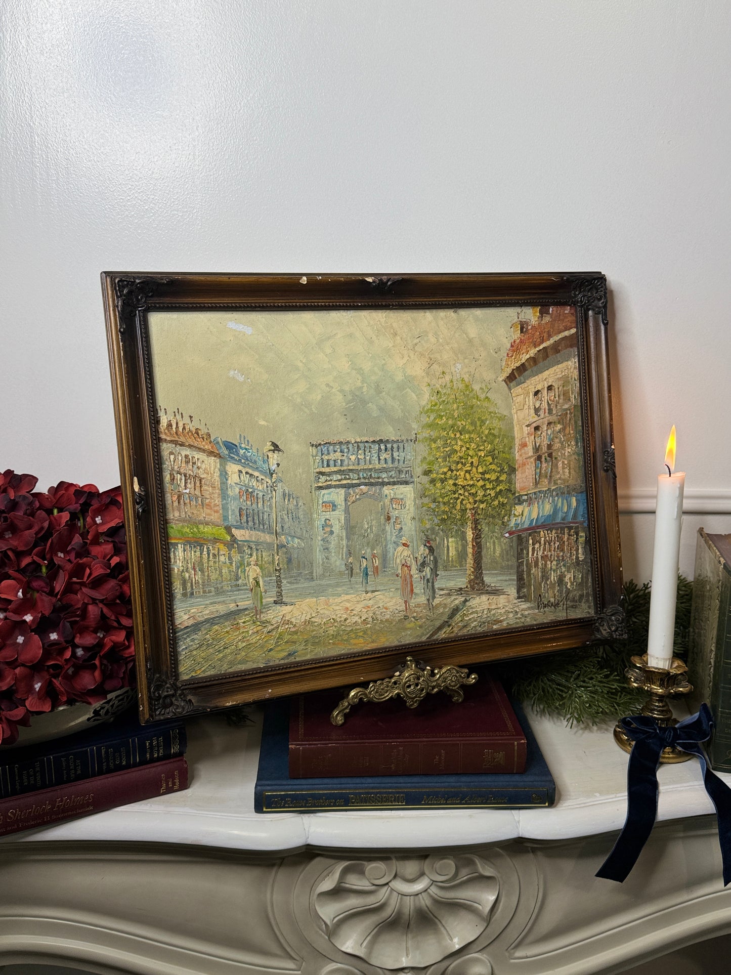 Caroline Burnett Oil Paintings Collection, Signed Impressionist Art, Paris Street Scene & Ornate Framed Oils