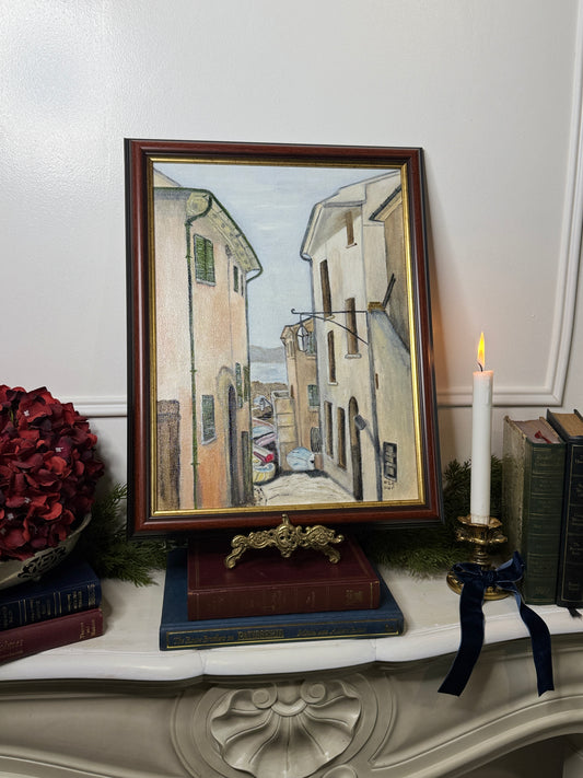 Boats at Rest – Vintage Coastal Village Scene by N.G. Reynolds