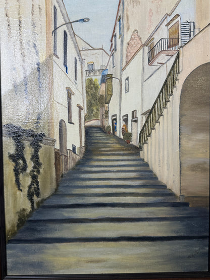 Cobblestone Journey – Original Italian Streetscape by N.G. Reynolds