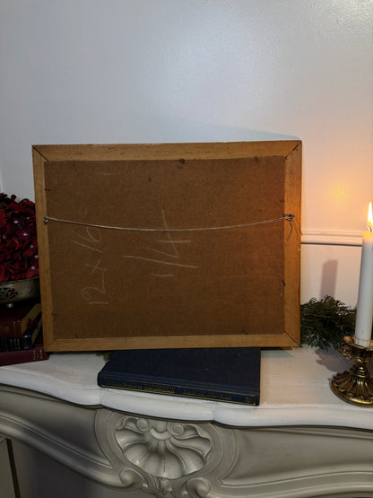 Vintage Oil Painting by E. Henstock in an Antique Gold Baroque Frame (56x46cm)