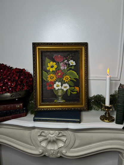 Vintage Unsigned Oil Painting in Hungarian Golden Grandeur Ornate Frame