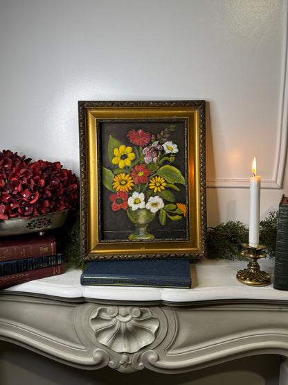 Vintage Unsigned Oil Painting in Hungarian Golden Grandeur Ornate Frame