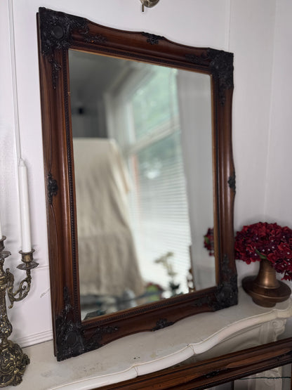 Antique Bevelled Matching Mirror in Sorélle Ornate Wooden Frame