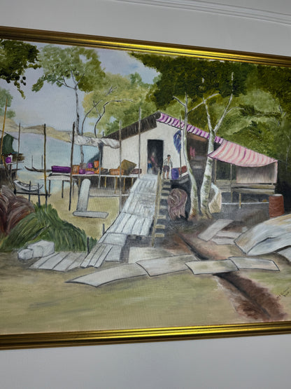 Large Oil Painting by N.G. Reynolds- UK Artist - Thailand Part 1 ( 83 x 66 cm )