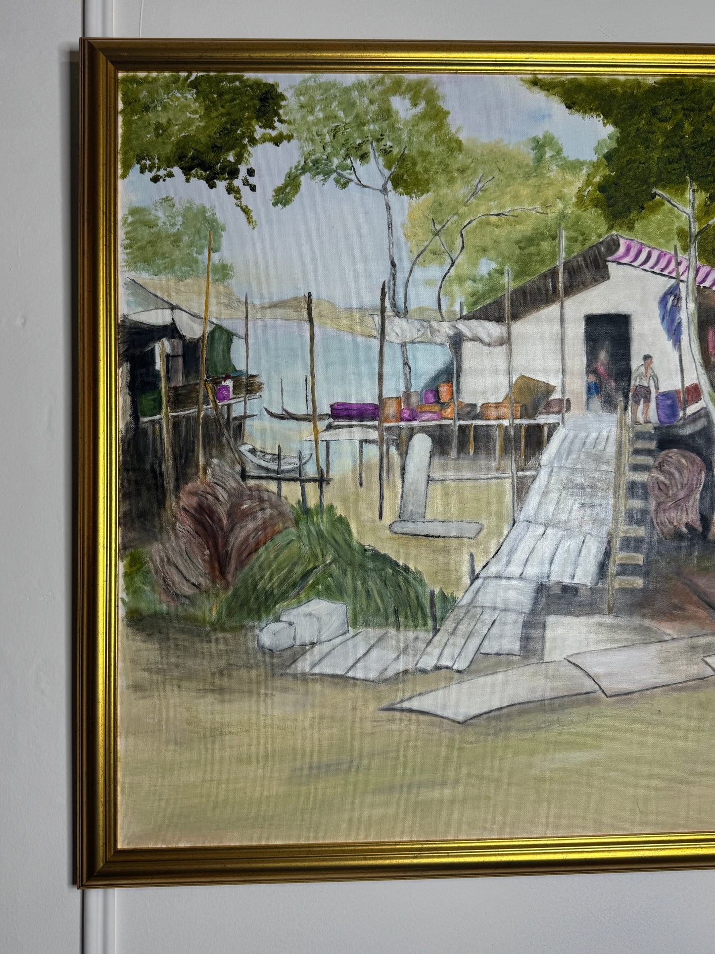 Large Oil Painting by N.G. Reynolds- UK Artist - Thailand Part 1 ( 83 x 66 cm )