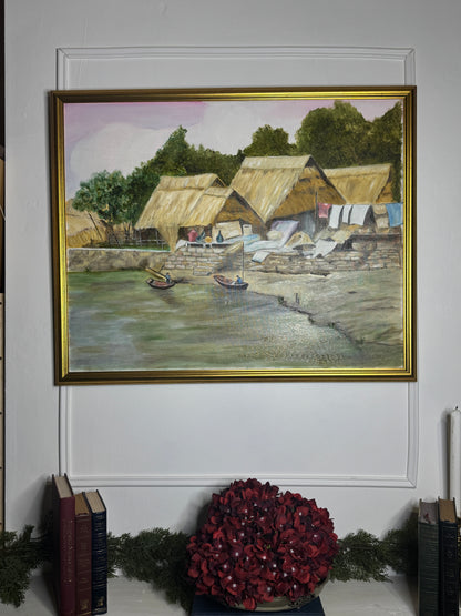 Large Oil Painting by N.G. Reynolds- UK Artist - Thailand Part 2 ( 83 x 66 cm )