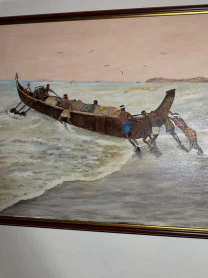 Large Oil Painting by N.G. Reynolds- UK Artist - Thailand Part 5 ( 82 x 67 cm )