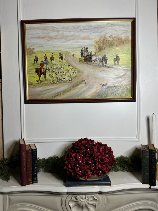 Large Oil Painting by N.G. Reynolds- UK Artist - Fox Hunting ( 77 x 56 cm )