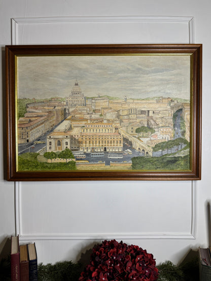 Large Oil Painting by N.G. Reynolds- UK Artist - Rome ( 85 x 60 cm