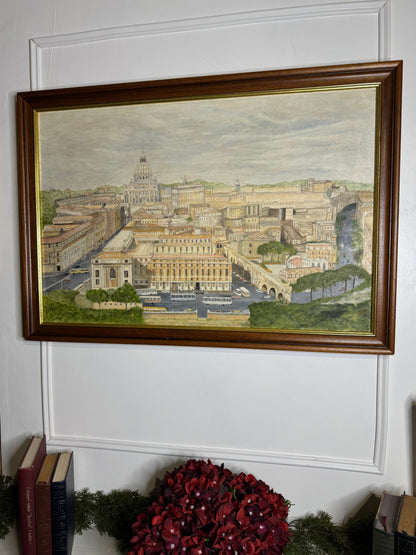 Large Oil Painting by N.G. Reynolds- UK Artist - Rome ( 85 x 60 cm