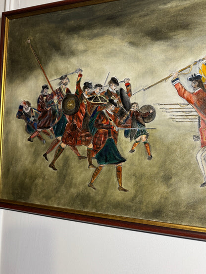 Large Oil Painting by N.G. Reynolds- UK Artist - Shadows of War ( 81 x 56 cm