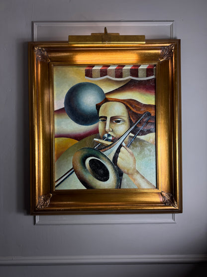 Art Deco Style Oil Painting - Homage to Fabio Hurtado's El Circo