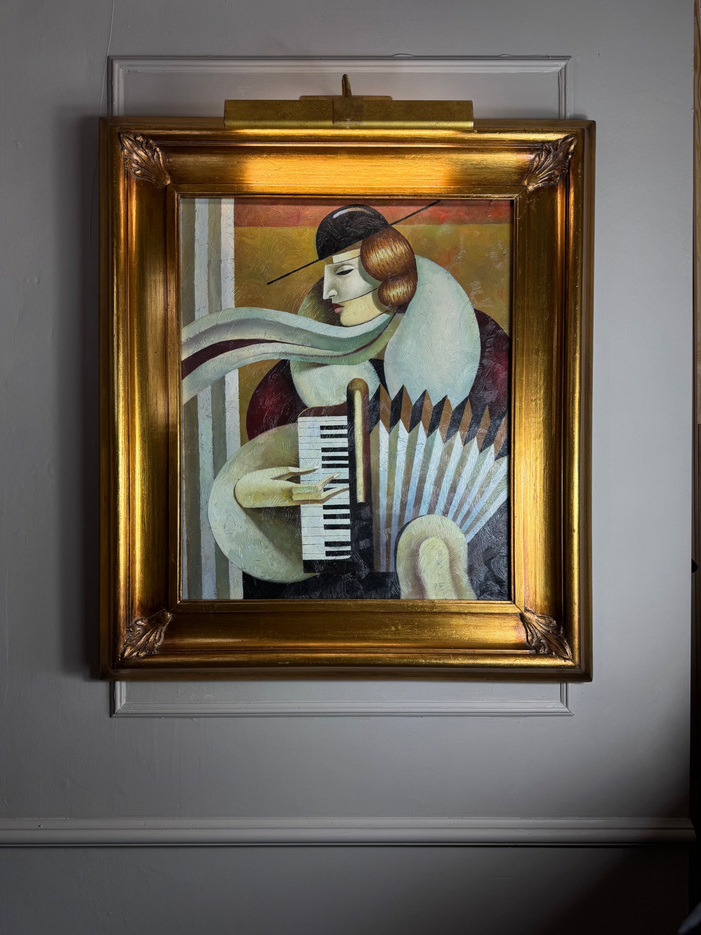 Art Deco Style Oil Painting - Homage to Fabio Hurtado's Blue tango" Oblivion