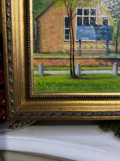 Vintage Colourful Landscape Oil paining by A S ANTLIFF in Althemere Frame (69x54 cm)