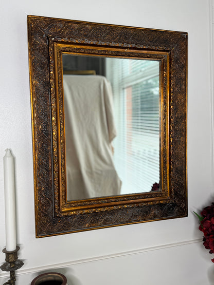 Vintage Gilt Wooden Framed Mirror – Unique Antique Statement Piece