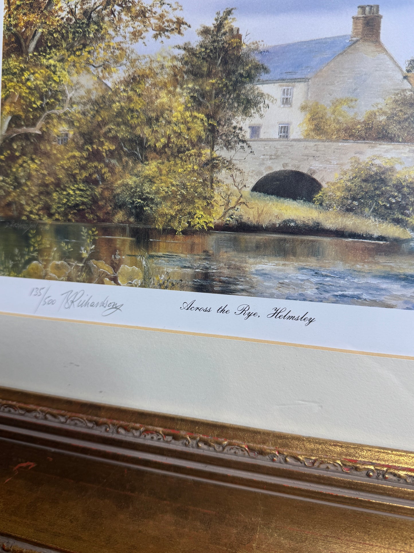 Bob Robert Richardson Signed Limited edition Print – “Across The Rye, Helmsley / Victorian Memories”