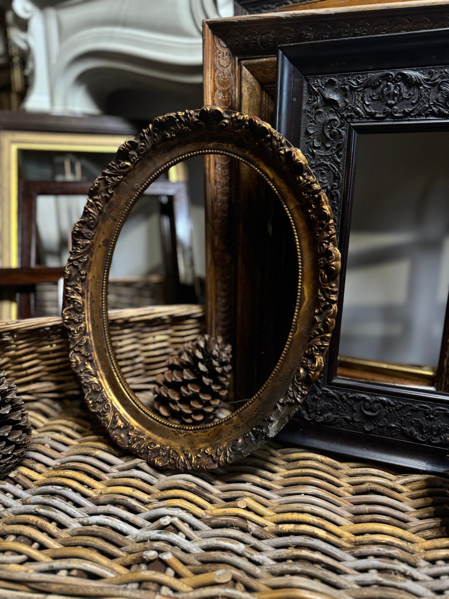 Authentic Antique Ornate Gilt Oval Frame – Rare One-of-a-Kind Piece