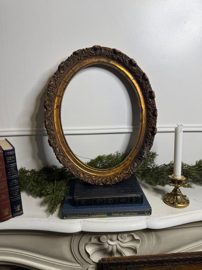 Authentic Antique Ornate Gilt Oval Frame – Rare One-of-a-Kind Piece