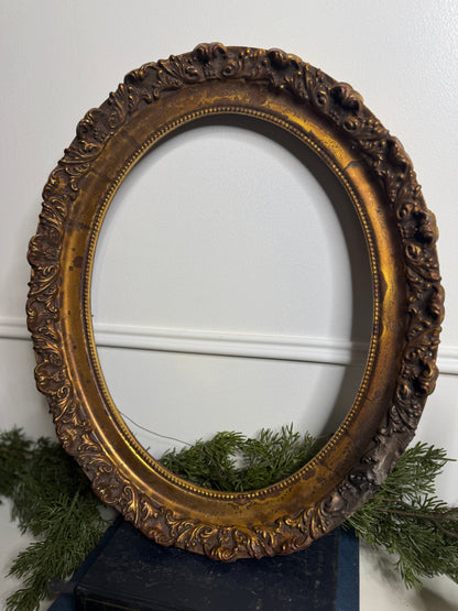 Authentic Antique Ornate Gilt Oval Frame – Rare One-of-a-Kind Piece